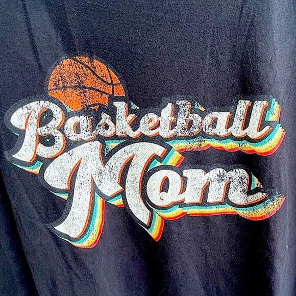 🌴 Basketball Mom Graphic T-Shirt Black XL Port & Company - Picture 2 of 10